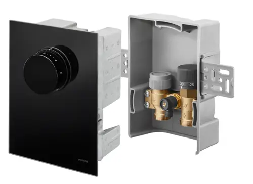 OVENTROP Unibox TQ-RTL Raum- und Rücklauftemperaturregelung Echtglas schwarz, 1022781